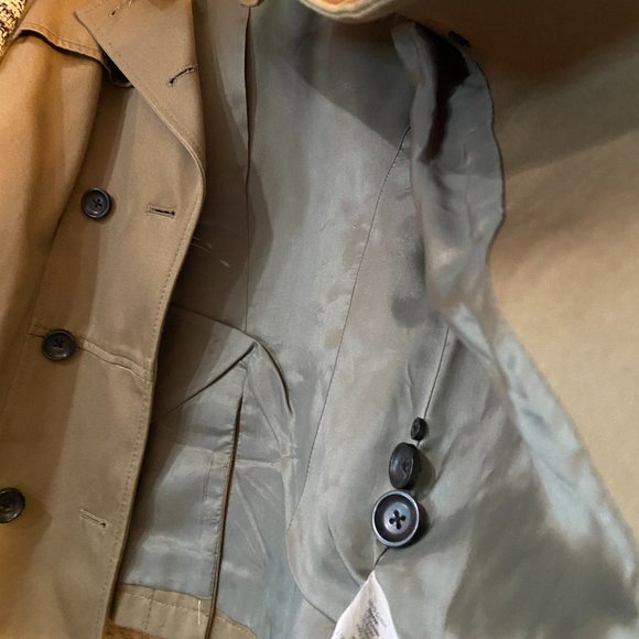 Madewell Crossweave Sweater Sleeve Tweed Trench Utility Jacket Olive XS - Picture 7 of 15